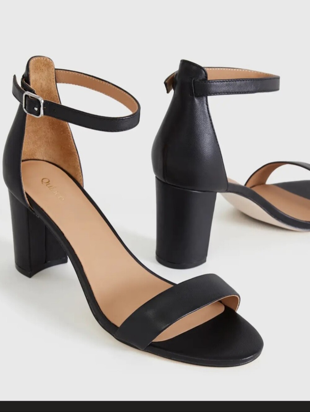 Leather Black Open-Toe Ankle-Strap Heels - Size 9